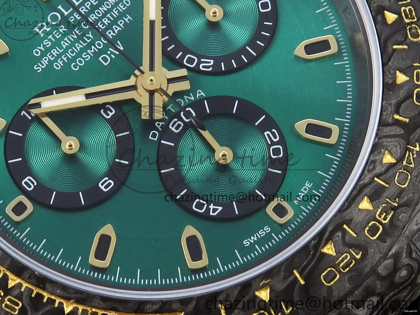 Carbon on YG Green DIWF Daytona A7750 Strap Nylon and Edition DIW Black Case Dial Bezel 0926